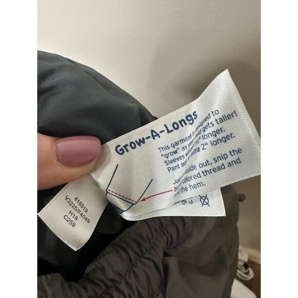 Lands' End Kids Unisex Gray Grow A Longs Squall Ski Snow Pants Size 8 - Picture 13 of 13